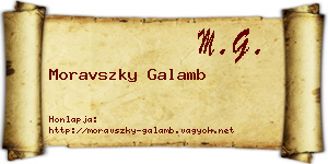 Moravszky Galamb névjegykártya
